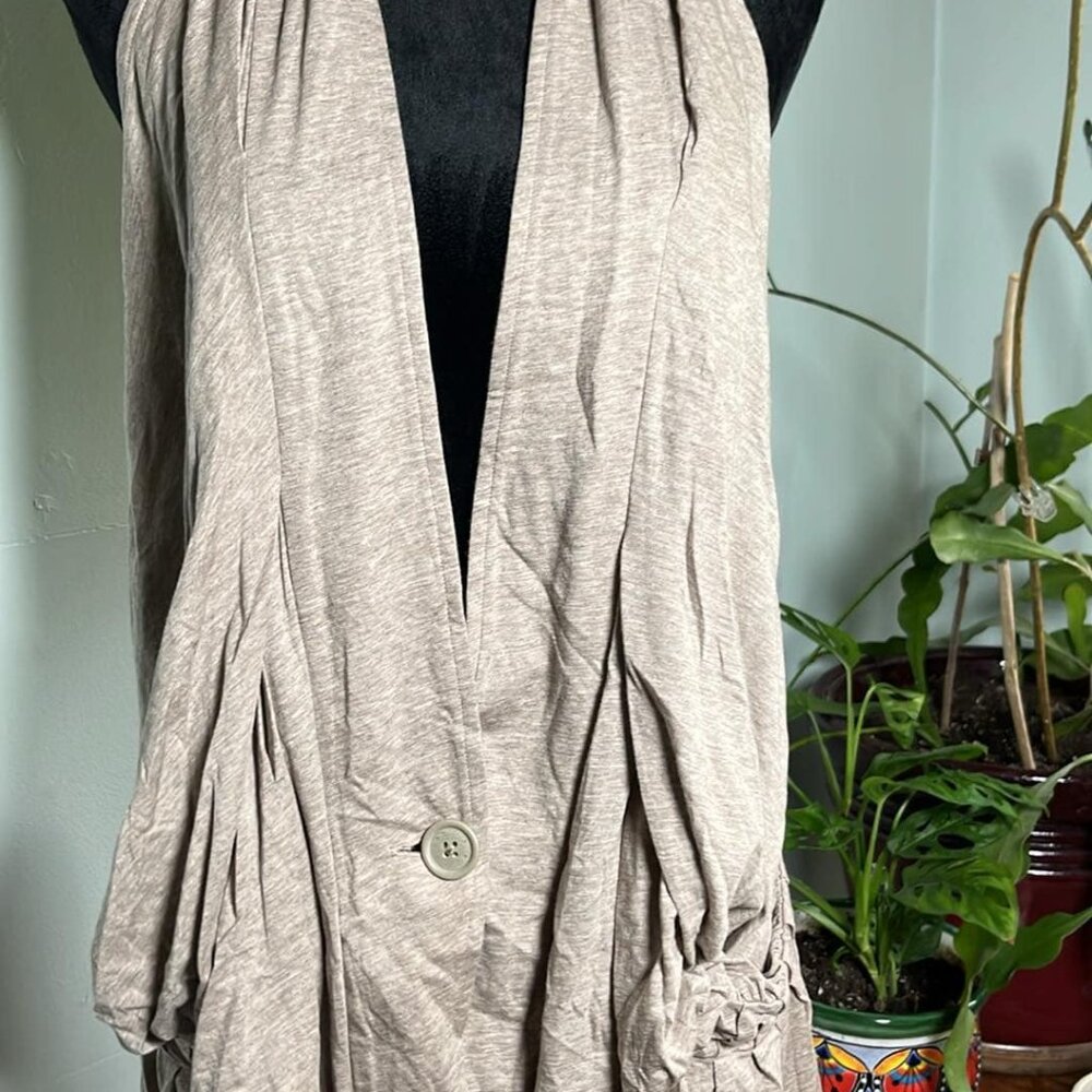 BCBG Maazria Sleeveless Open Front Cardigan LG w/Pockets NWT Hippie Lagenlook